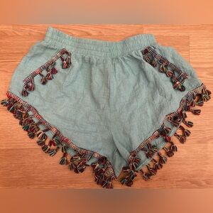 Hyku Textured Shorts with Tassel Trim S Small